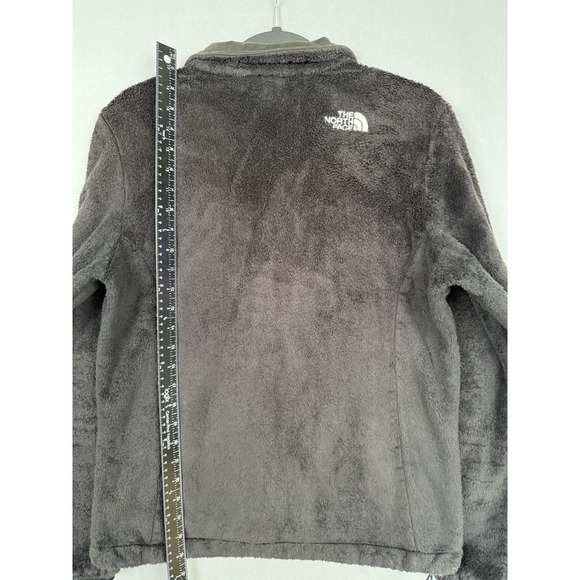 The North Face Jacket Womens Medium M Fuzzy Fleece Full Zip Black Faux Fur Coat - Picture 6 of 8